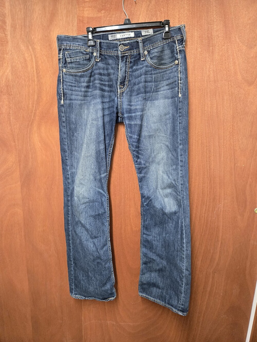 BKE Carter Dark Blue Washed Straight Leg Jeans 34x32